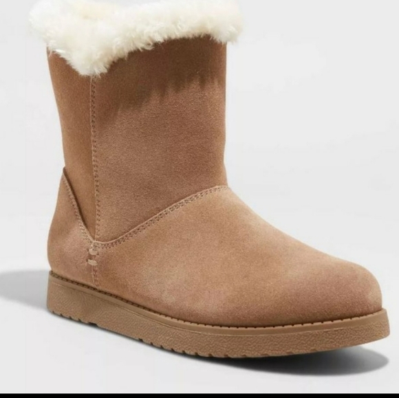 Universal Thread Cat Chestnut Faux Shearling Boots Size 11 - Picture 1 of 5